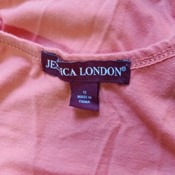 Women's Shark Tail Hem Tank Dress (Size 12) Peachy Orange Color - Picture 6 of 6